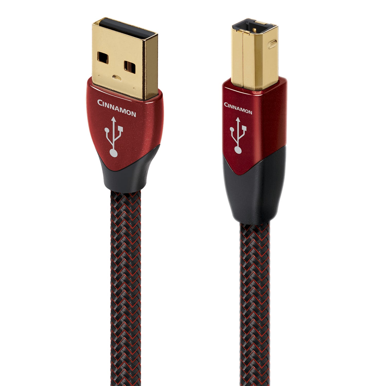 AudioQuest - Cinnamon USB-A > B 16.4' Digital High-Definition Audio Cable with USB-A to USB-B Connectors - Red on Black prod…