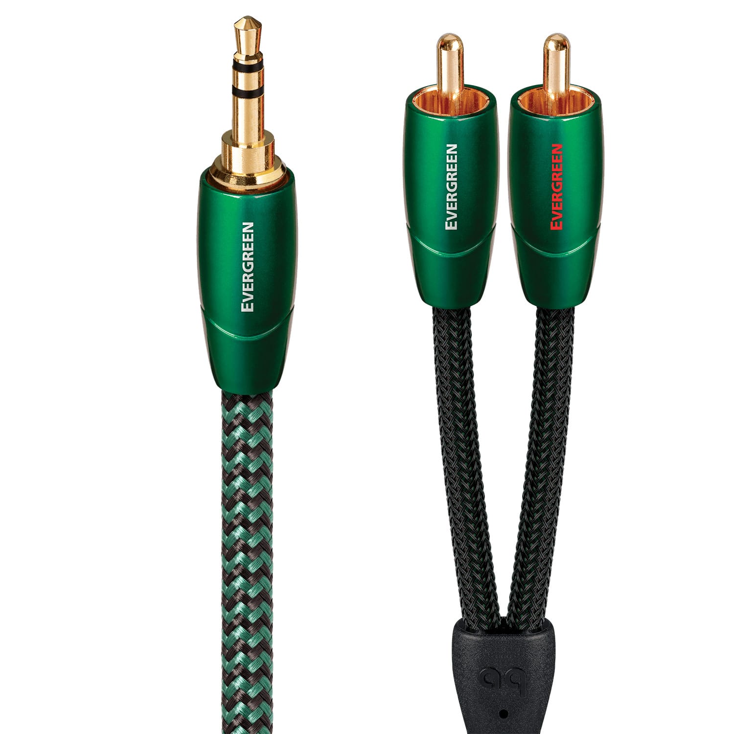 AudioQuest - Evergreen 3.5mm Mini > RCA 26.2' Analog Audio Interconnect Cable - Green on Black product image