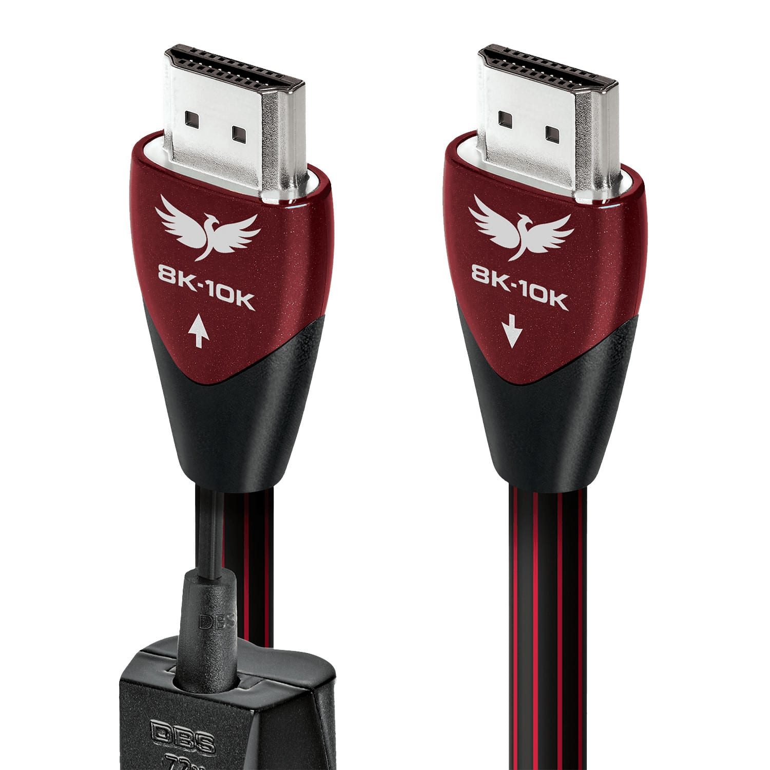 AudioQuest - FireBird 48 9.8' 4K-8K-10K 48Gbps In-Wall Rated HDMI Cable - Black/Red Stripes product image