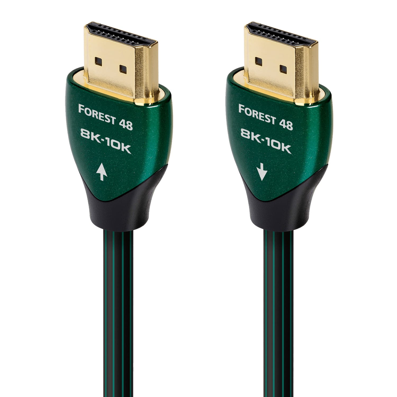 AudioQuest - Forest 48 4.9' 4K-8K-10K 48Gbps In-Wall Rated HDMI Cable - Black with Green Stripes product image
