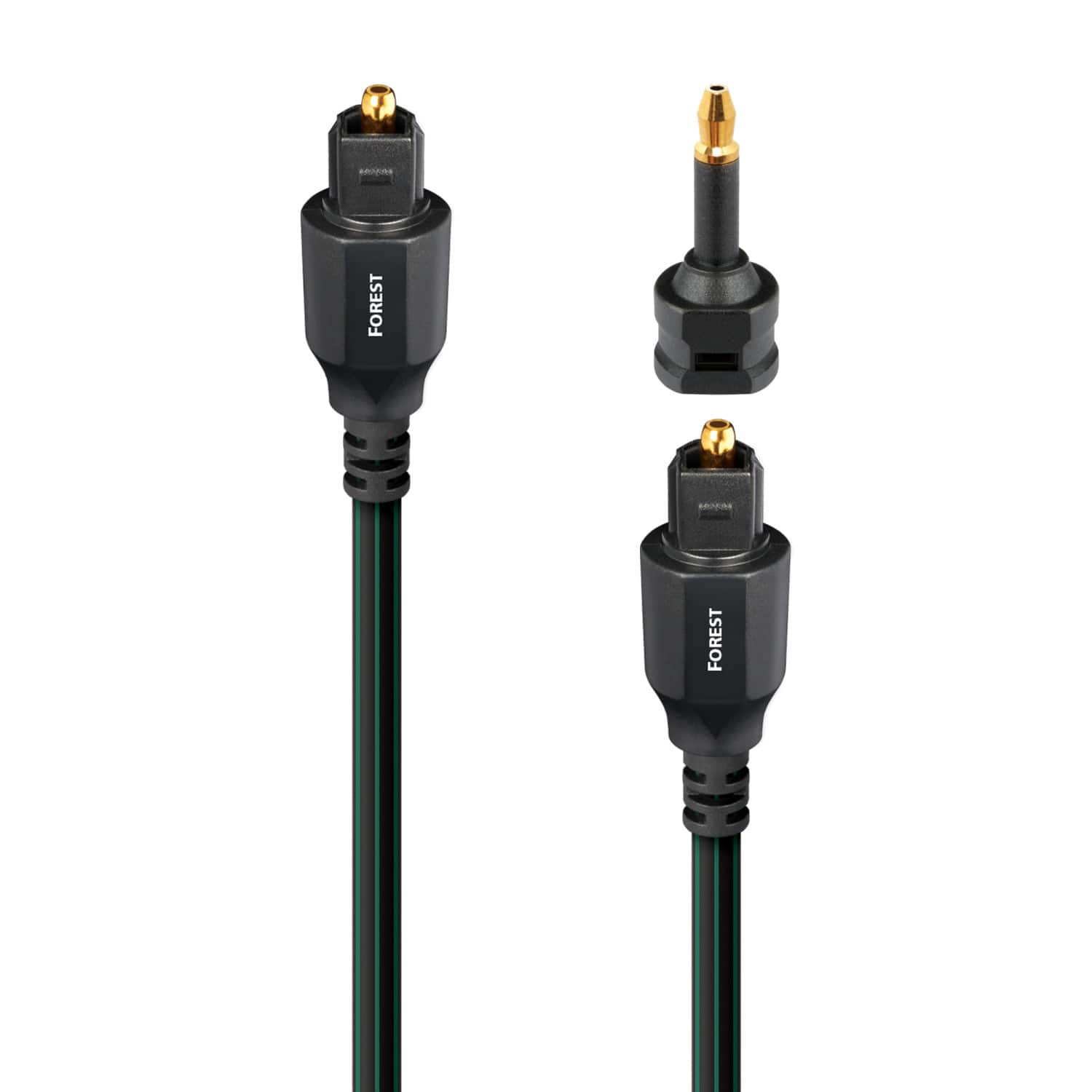 AudioQuest - Forest Optical 16.4' Digital Toslink Fiber-Optic Cable + Mini-Adaptor with Toslink to Toslink Connectors - Blac…