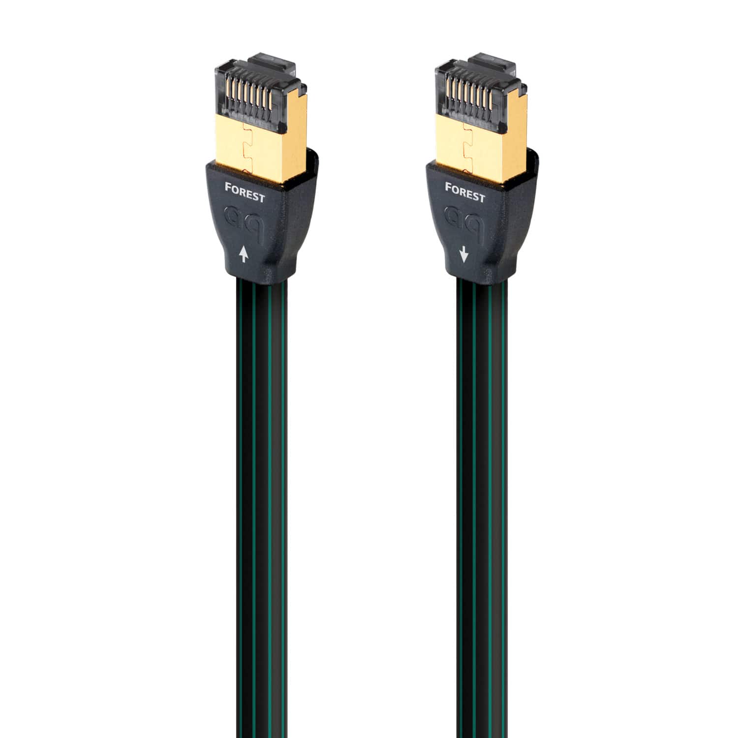 AudioQuest - Forest RJ/E 4.9' Digital Ethernet Cable with RJ45 to RJ45 Connectors - Black with Green Stripes product image