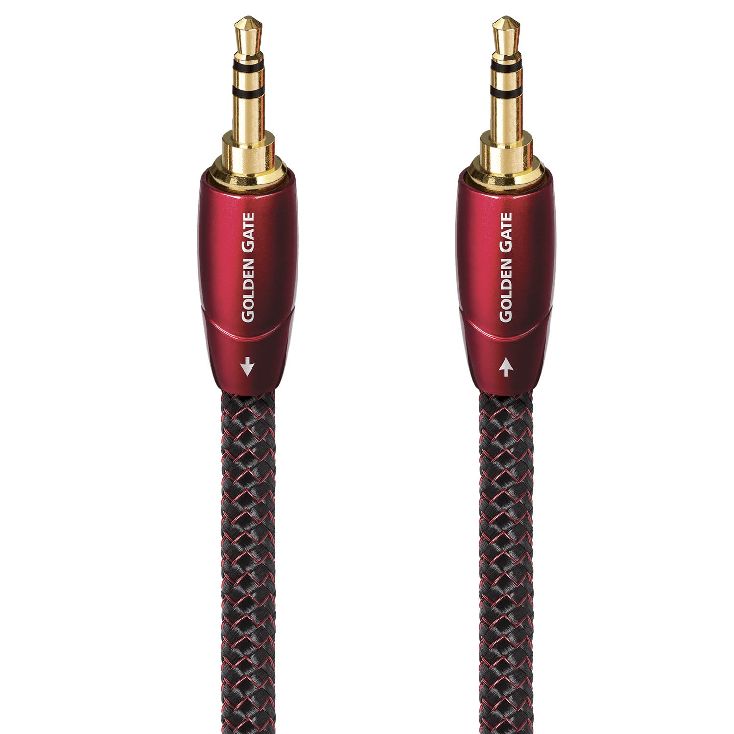 AudioQuest - Golden Gate 3.5mm Mini M > M 6.6' Analog Audio Interconnect Cable - Red on Black product image