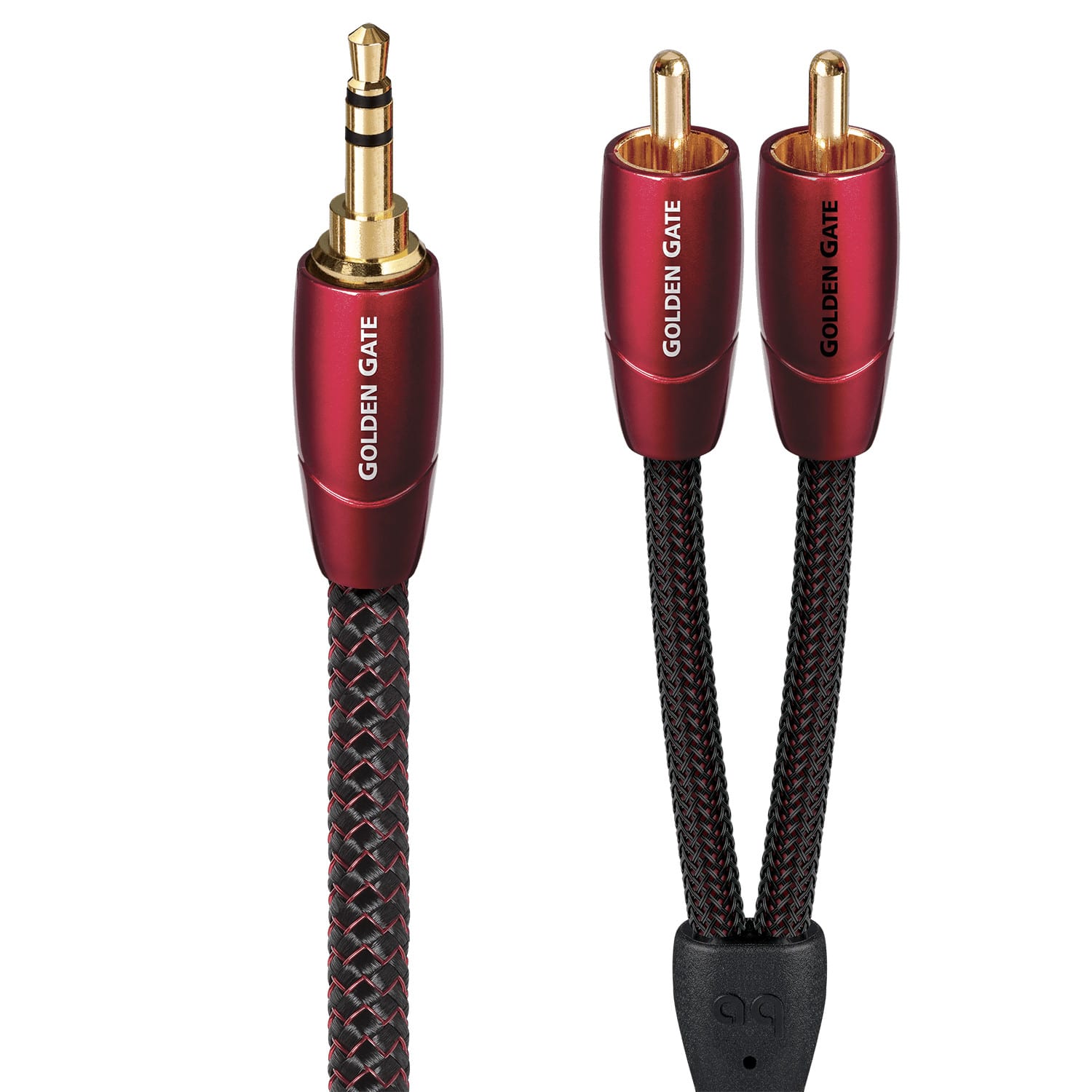 AudioQuest - Golden Gate 3.5mm Mini > RCA 6.5' Analog Audio Interconnect Cable - Red on Black product image