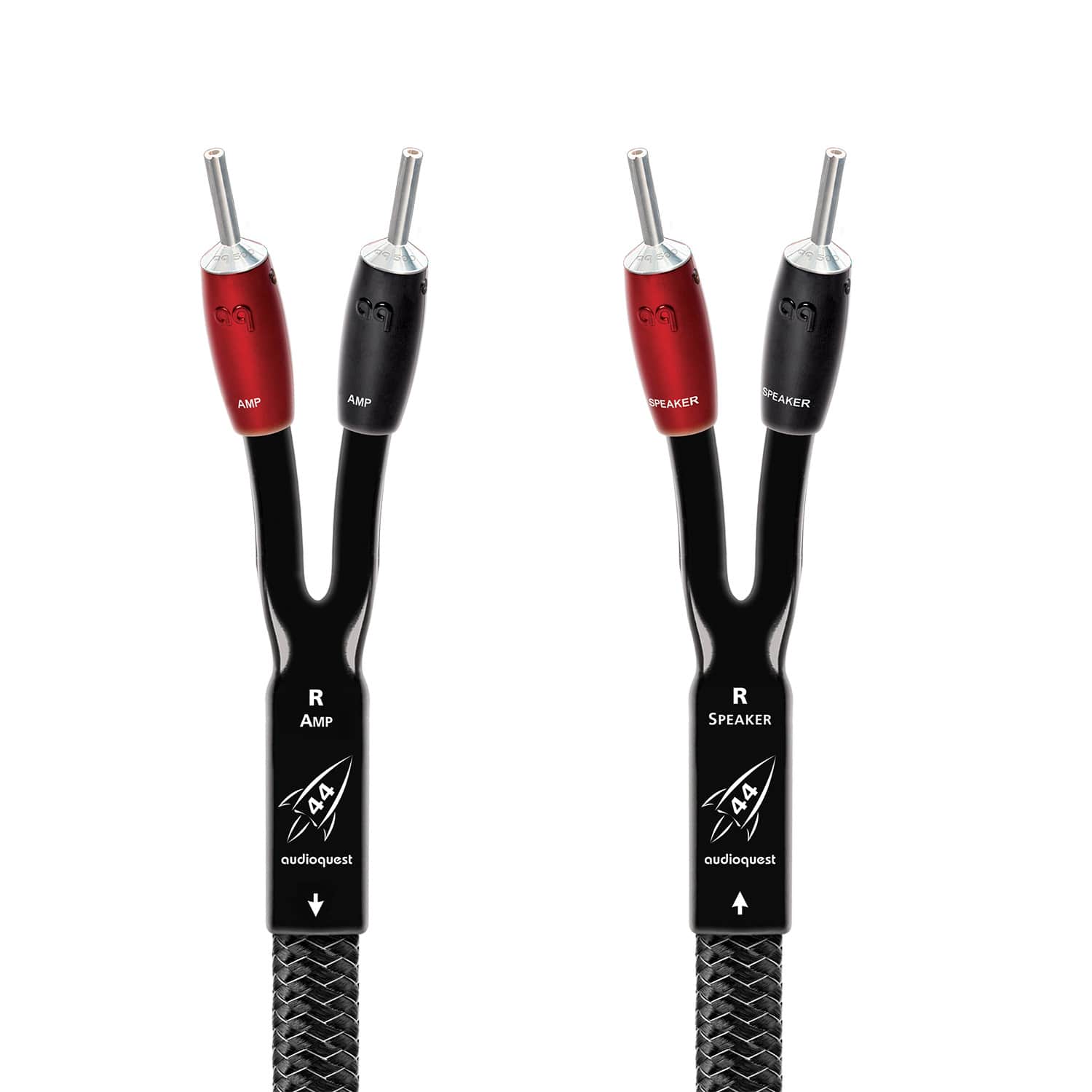 AudioQuest - Rocket 44 15' Speaker Cable with Banana > Banana - Silver on Black product image