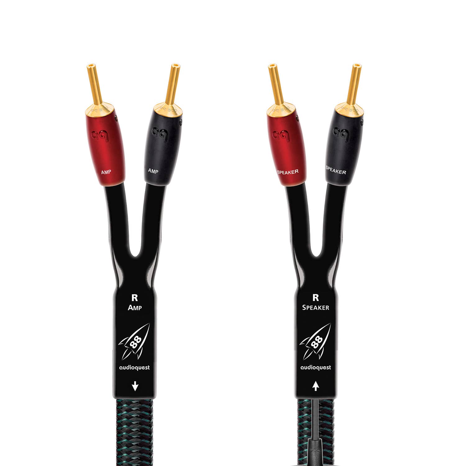 AudioQuest - Rocket 88 10' Speaker Cable with Banana > Banana - Green on Black product image