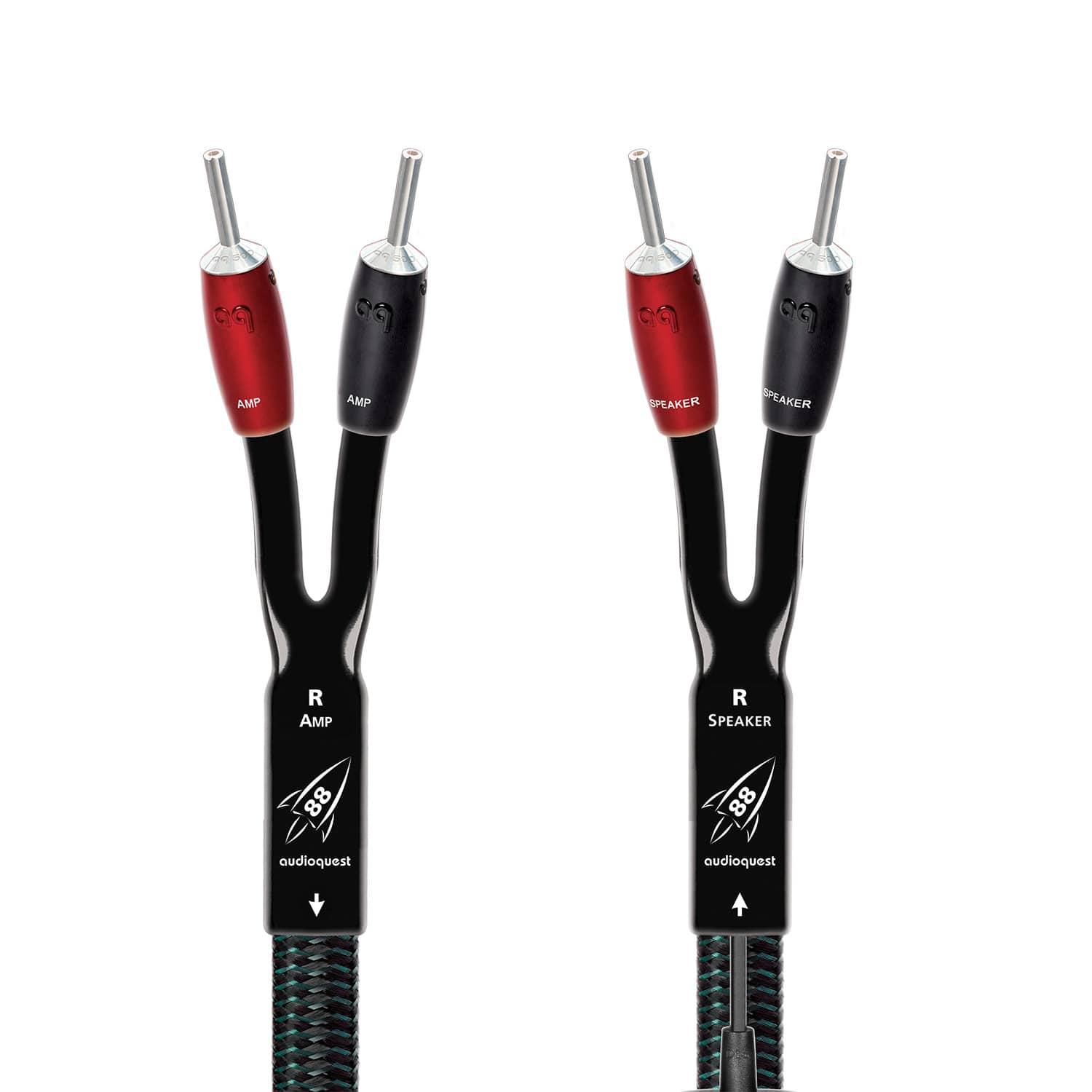 AudioQuest - Rocket 88 8' Speaker Cable with Banana > Banana - Green on Black product image
