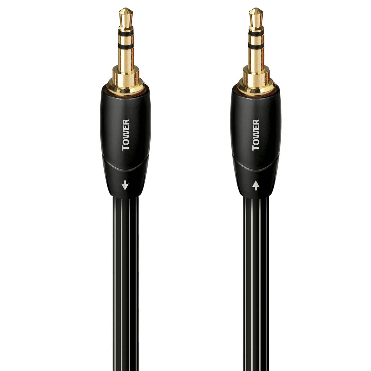 AudioQuest - Tower 3.5mm Mini M > M 16.4' Analog Audio Interconnect Cable - Black with White Stripes product image
