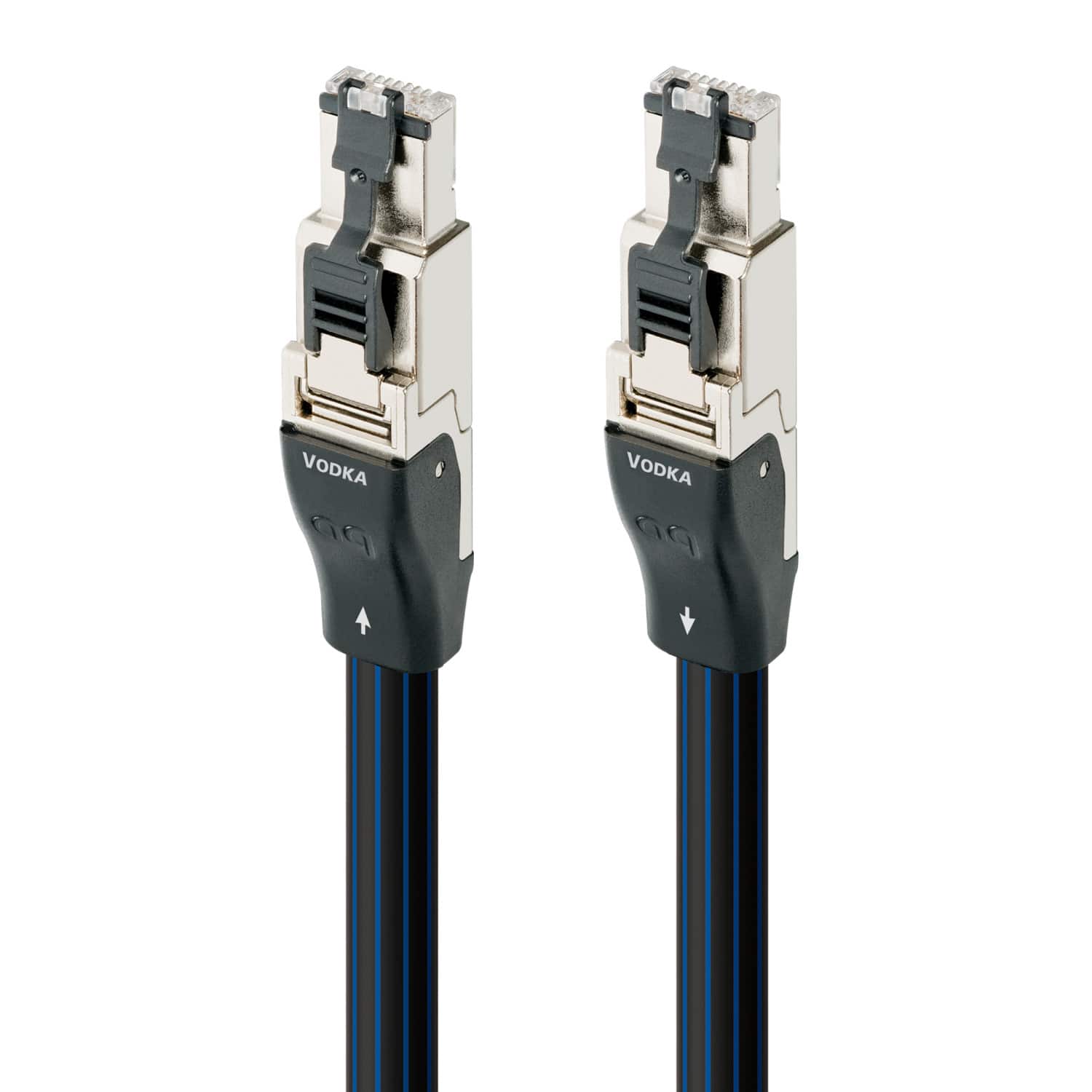 AudioQuest - Vodka RJ/E 16.4' Digital Ethernet Cable with RJ45 to RJ45 Connectors - Black with Blue Stripes product image