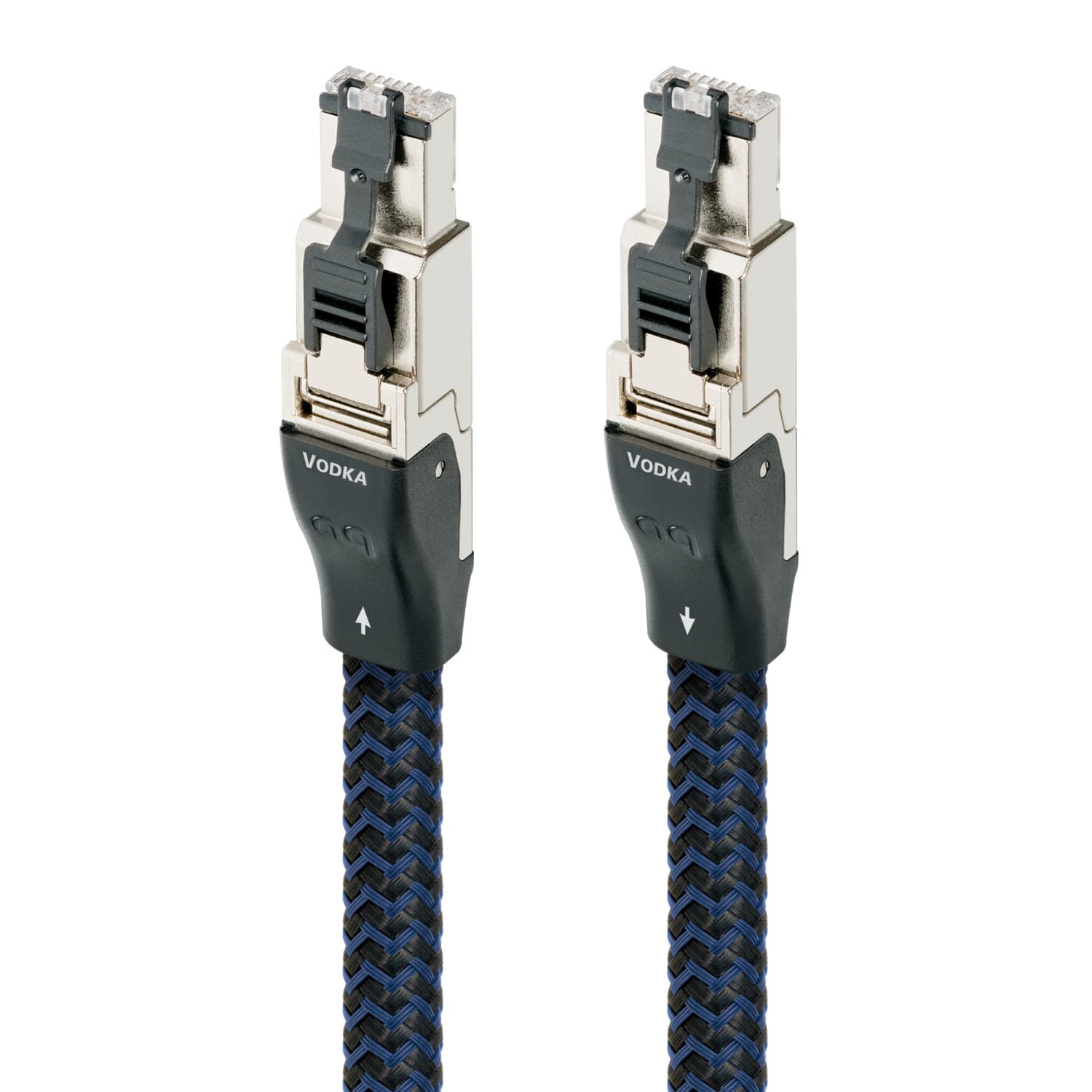 AudioQuest - Vodka RJ/E 2.5' Digital Ethernet Cable with RJ45 to RJ45 Connectors - Blue on Black product image