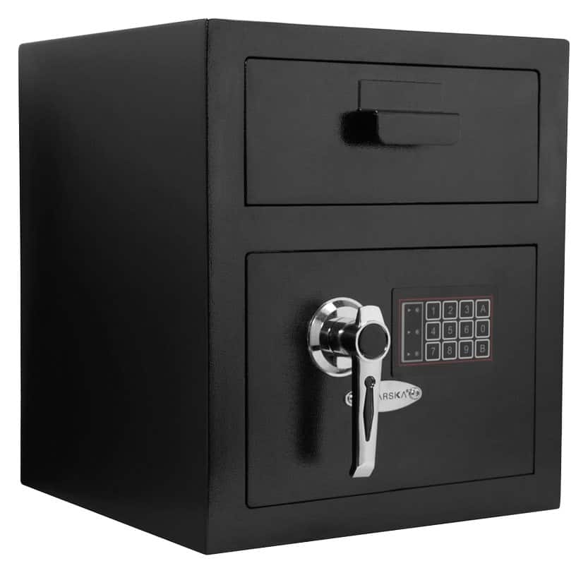 Barska - Depository Safe with Digital Keypad-Steel Drop Safe for Cash & Mail-Dual PIN Access, Anti-Pry Hinges - Black produc…