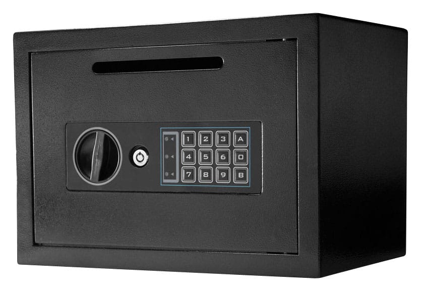 Barska - Digital Depository Safe - 0.57 Cu. Ft Front-Load Drop Safe for Cash & Mail with PIN Lock, Steel Body, Anti-Pry Hing…