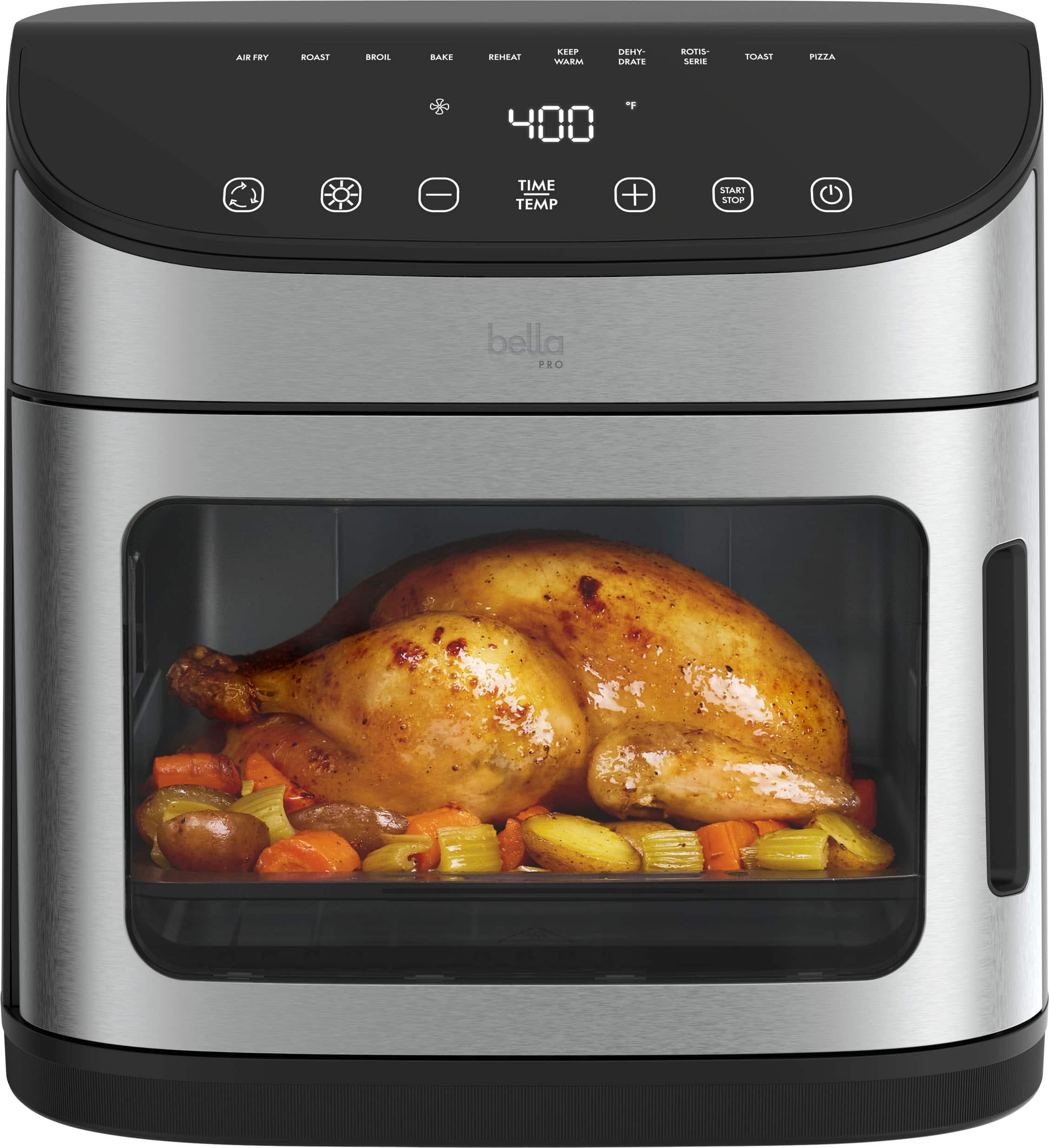 bella PRO - 12.6-qt. Air Fryer Oven: Air Fry, Roast, Broil, Bake, Dehydrate, Toast, Rotisserie + Keep Warm, Reheat & Pizza F…