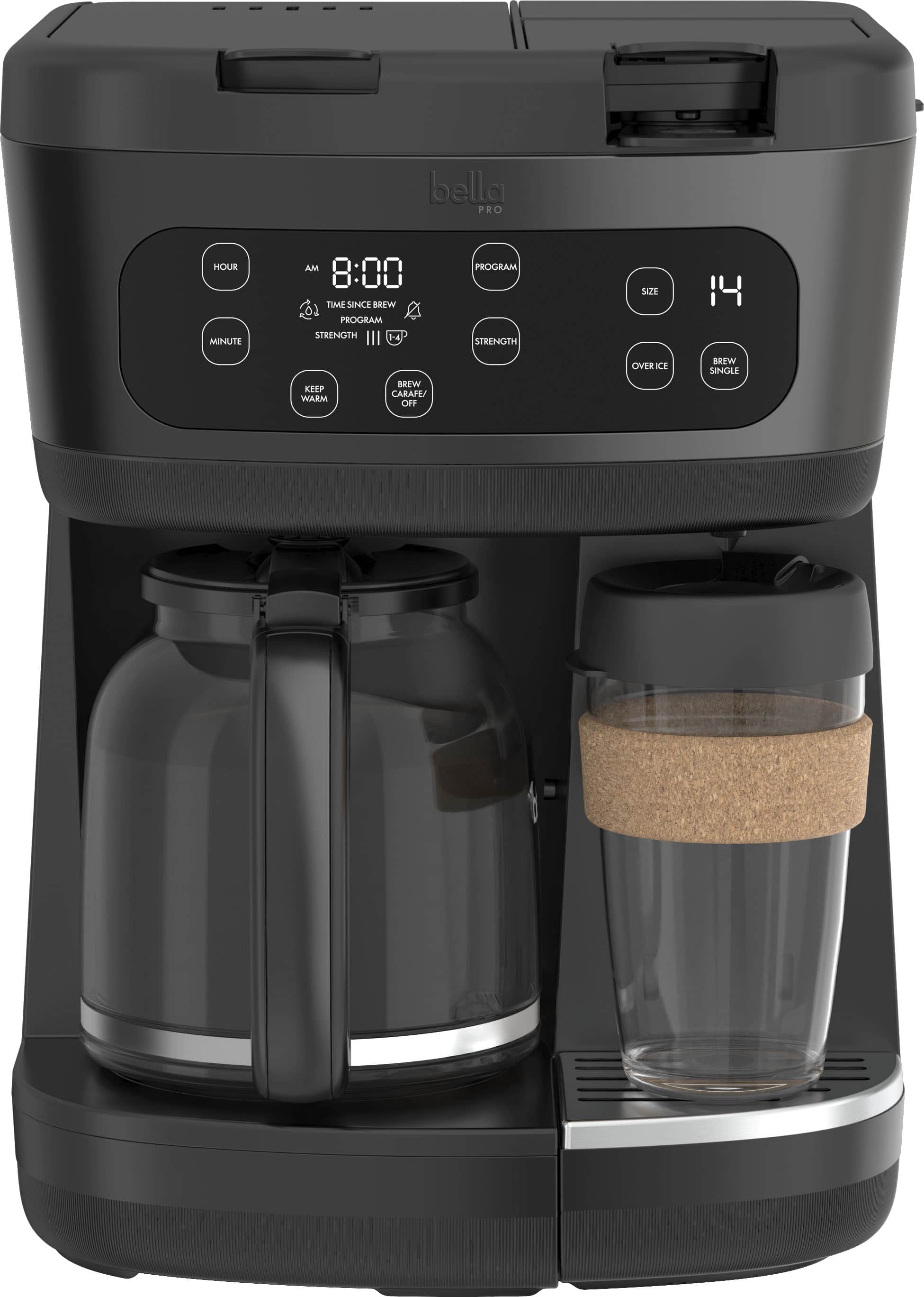 bella PRO - MultiBrew 12-Cup Drip & Single-Serve Coffee Maker - Black Stainless Steel product image