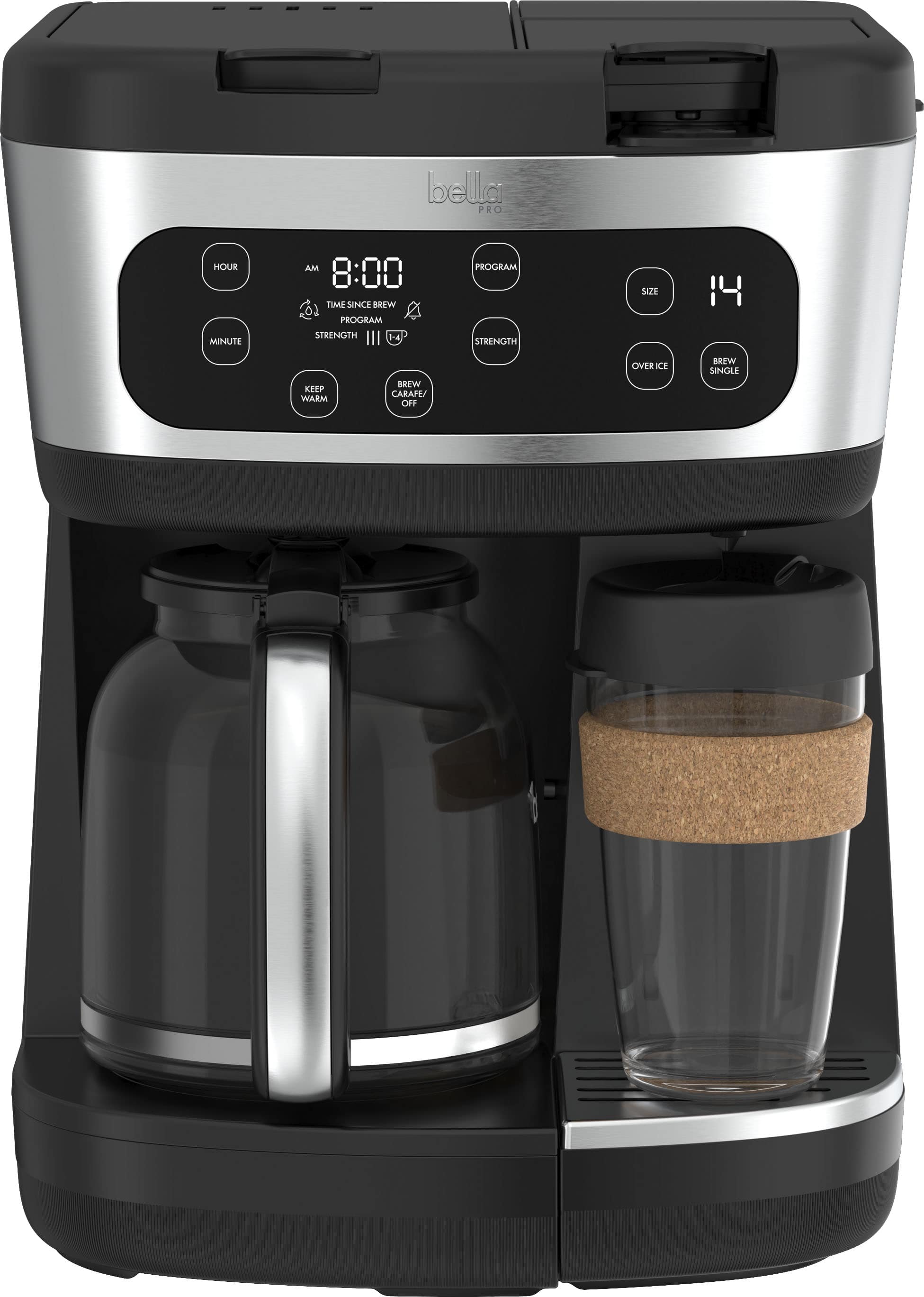 bella PRO - MultiBrew 12-Cup Drip & Single-Serve Coffee Maker - Stainless Steel product image