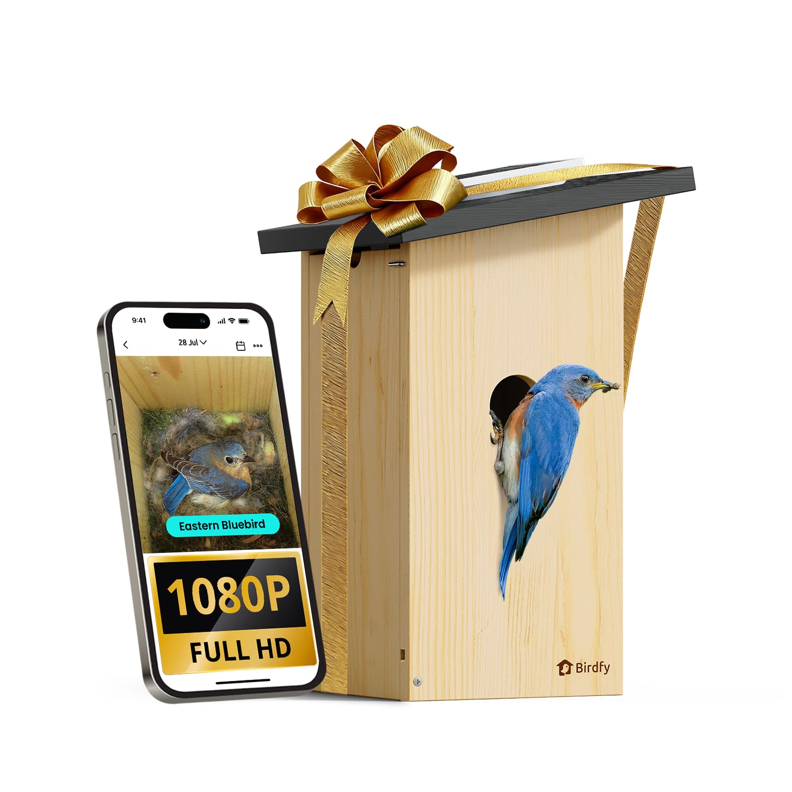 BIRDFY - Smart Bird House, Solar Powered, 1080P HD Live View Bird House w/ Camera, Perfect Viewing Bird Nesting and Hatching…