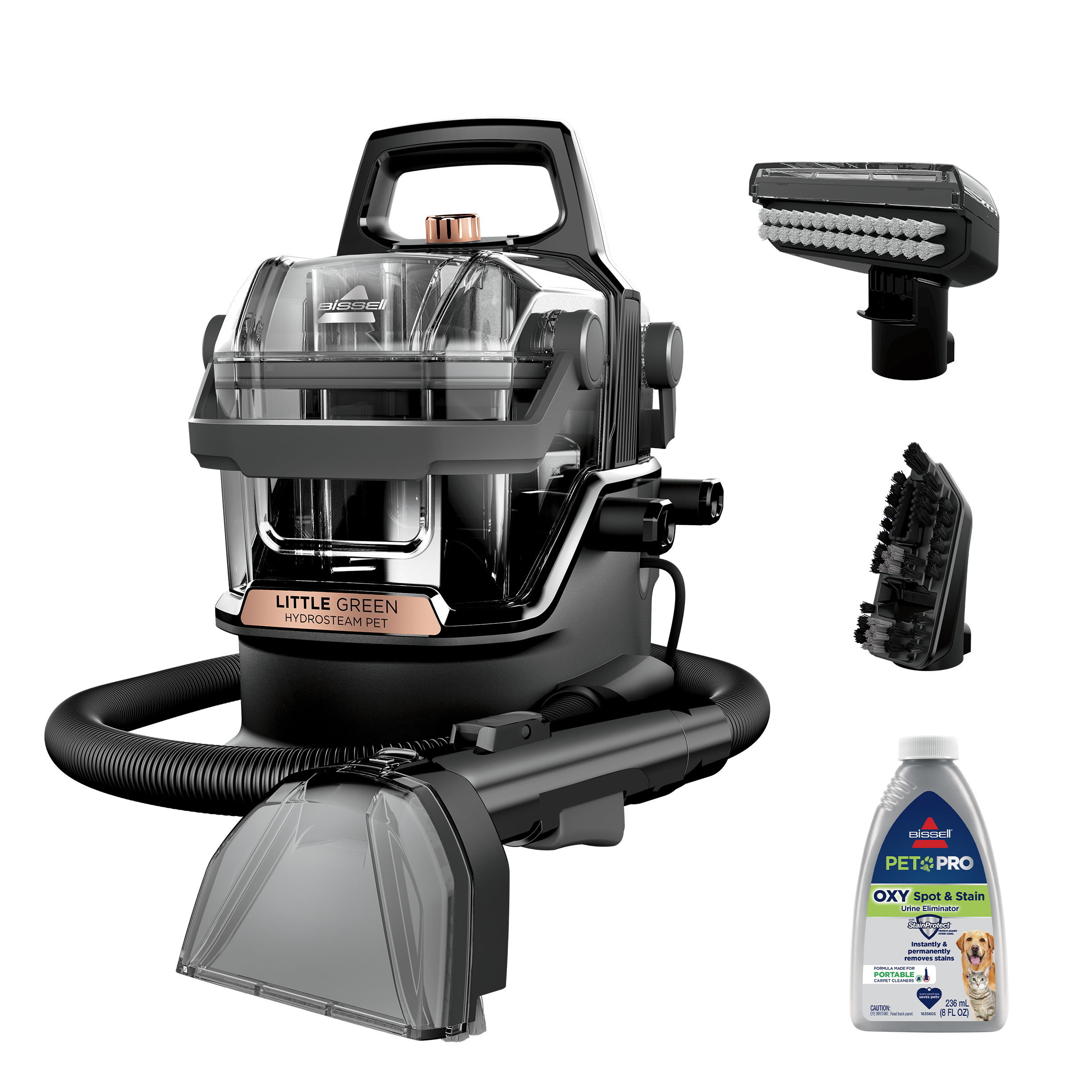 BISSELL - Little Green HydroSteam Pet Corded Portable Deep Cleaner - Titanium with Copper Harbor accents product image