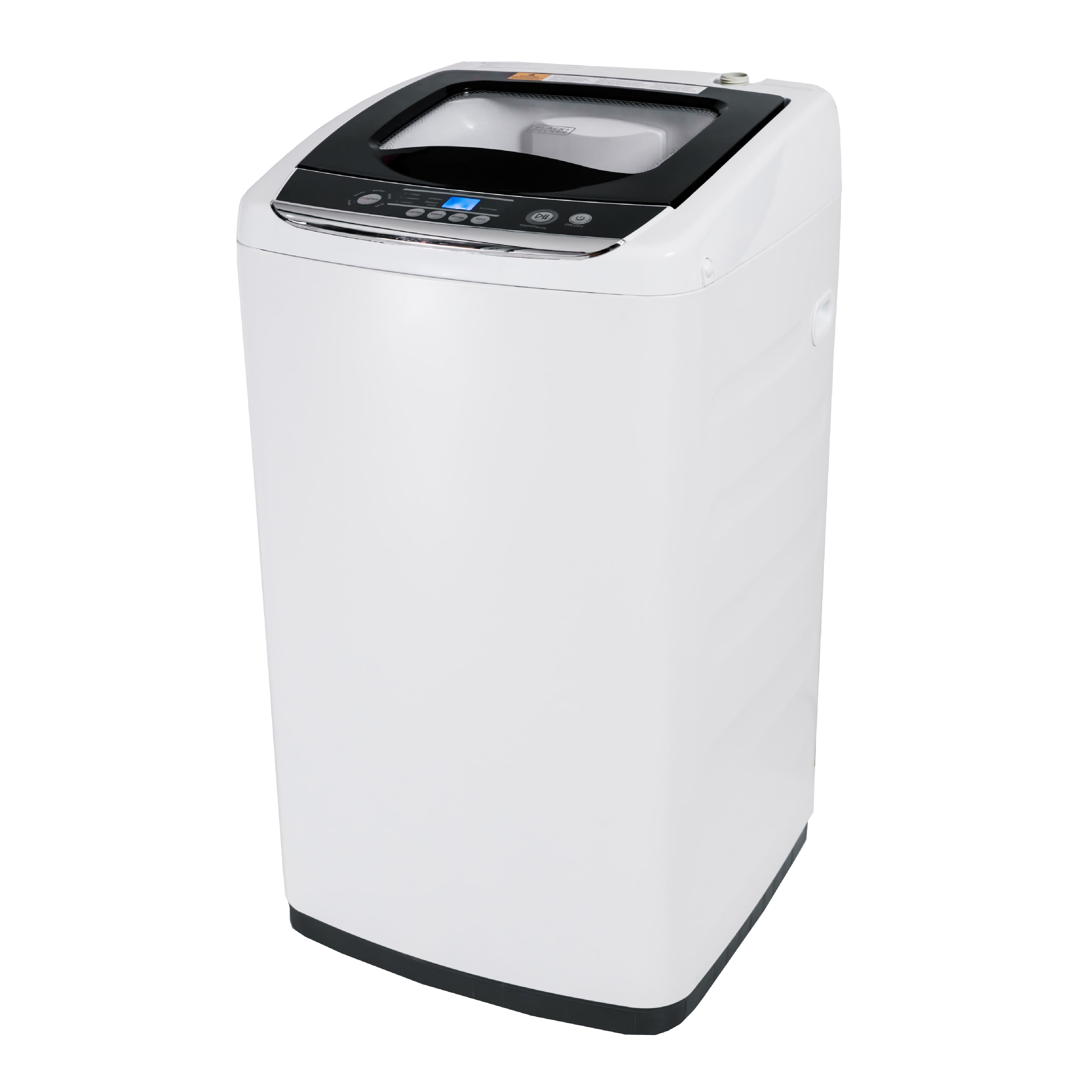 Black+Decker - Small Portable Washer,Portable Washer 0.9 Cu. Ft. with 5 Cycles, Transparent Lid & LED Display - White produc…