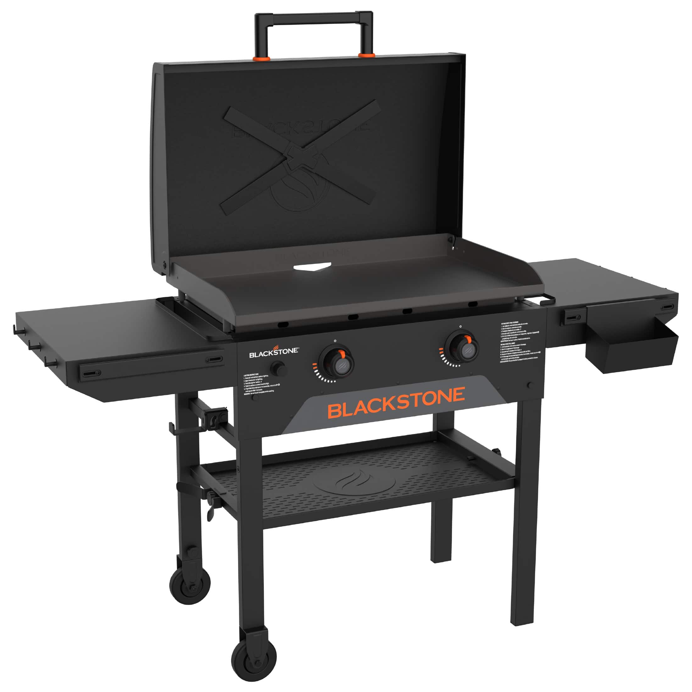 Blackstone - Original 28-in. 2-Burner Outdoor Omnivore Griddle with Hood and Side Shelf Railing System - Black product image