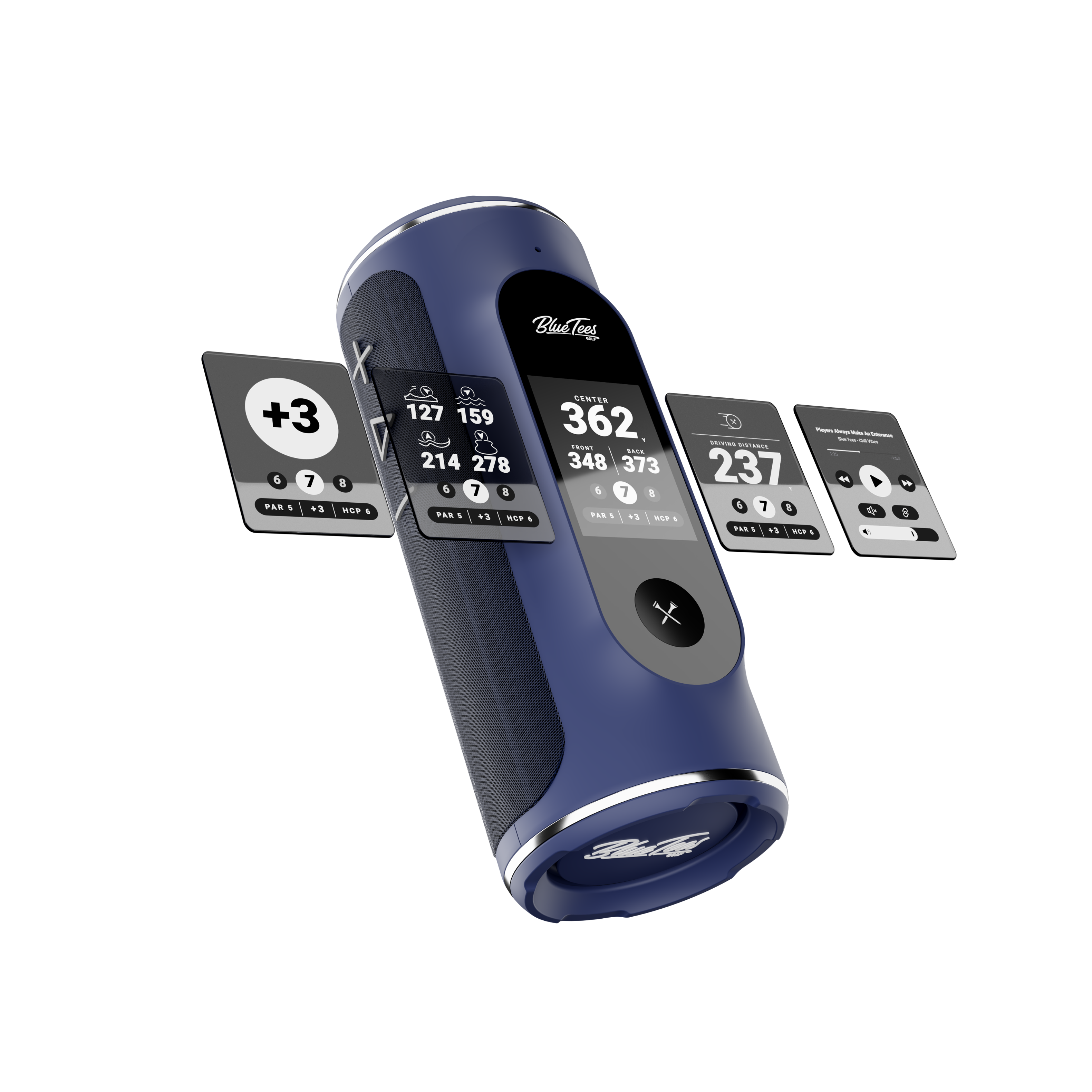 Blue Tees - Player +GPS Golf Portable Bluetooth Speaker with Magnetic Strip and Power Bank - Black product image