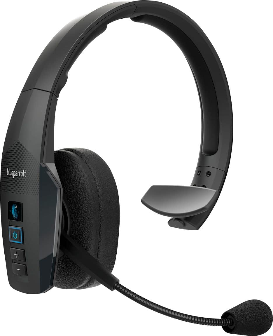 BlueParrott - B450-XT Wireless Bluetooth Mono Headset with 96% Noise-Cancelling Microphone and Padded Headband - Black produ…