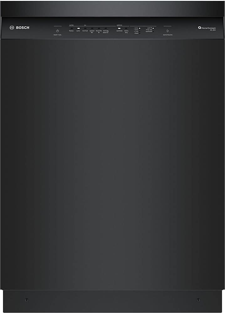 Bosch - 100 Series 24" Front Control Smart Built-In Stainless Steel Tub Dishwasher with PrecisionWash, 48 dBA - Black produc…