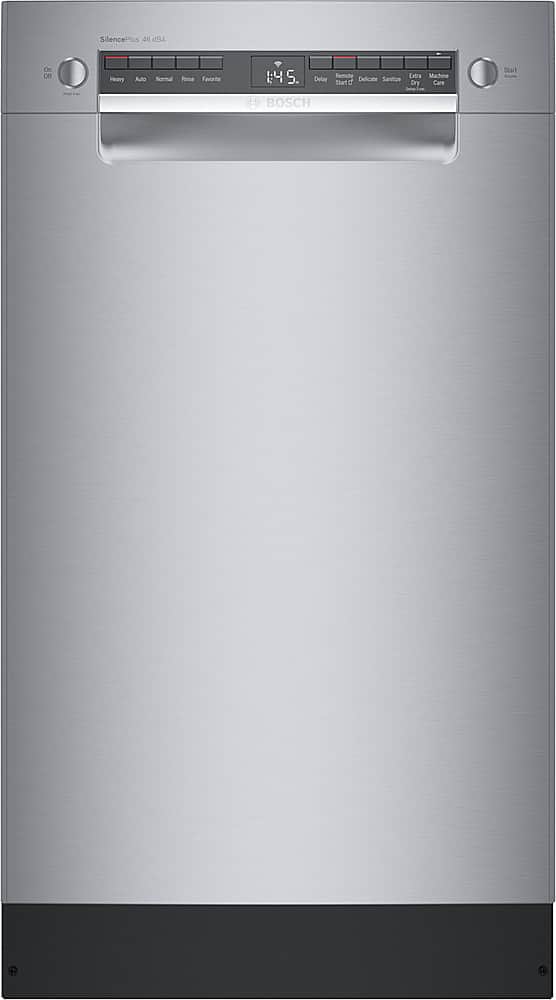 Bosch - 300 Series 18" Front Control Smart Built-In Stainless Steel Tub Dishwasher with 3rd Rack and 46 dBA - Stainless Stee…