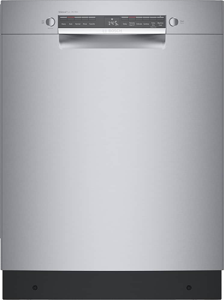 Bosch - 300 Series 24" Front Control Smart Built-In Stainless Steel Tub Dishwasher with 15 Place Setting Capacity, 46 dBA -…