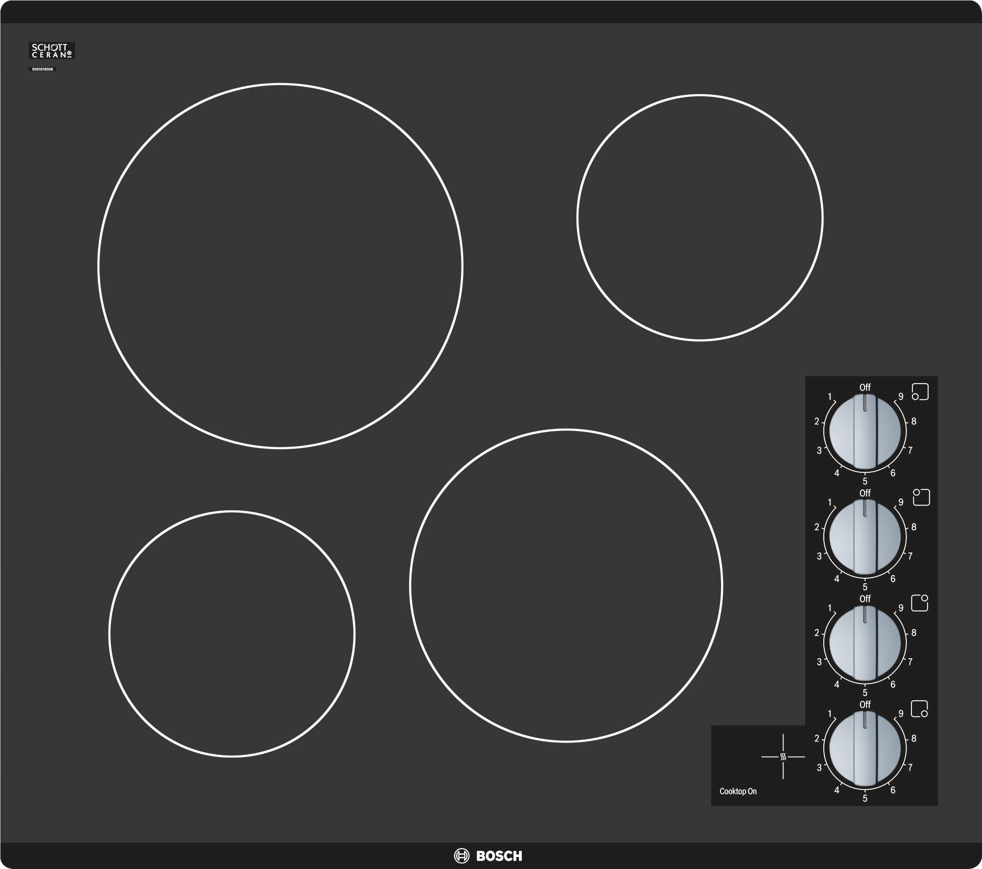 Bosch - 500 Series 24" Built-In Electric Cooktop with 4 Elements - Black product image