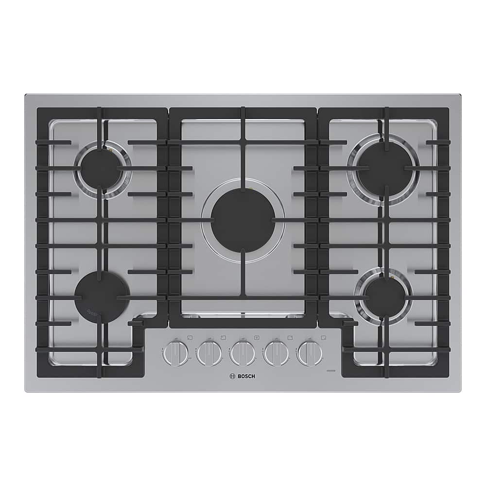 Bosch - 500 Series 30" Built-In Gas Cooktop with 5 burners and LP Conversion - Stainless Steel product image