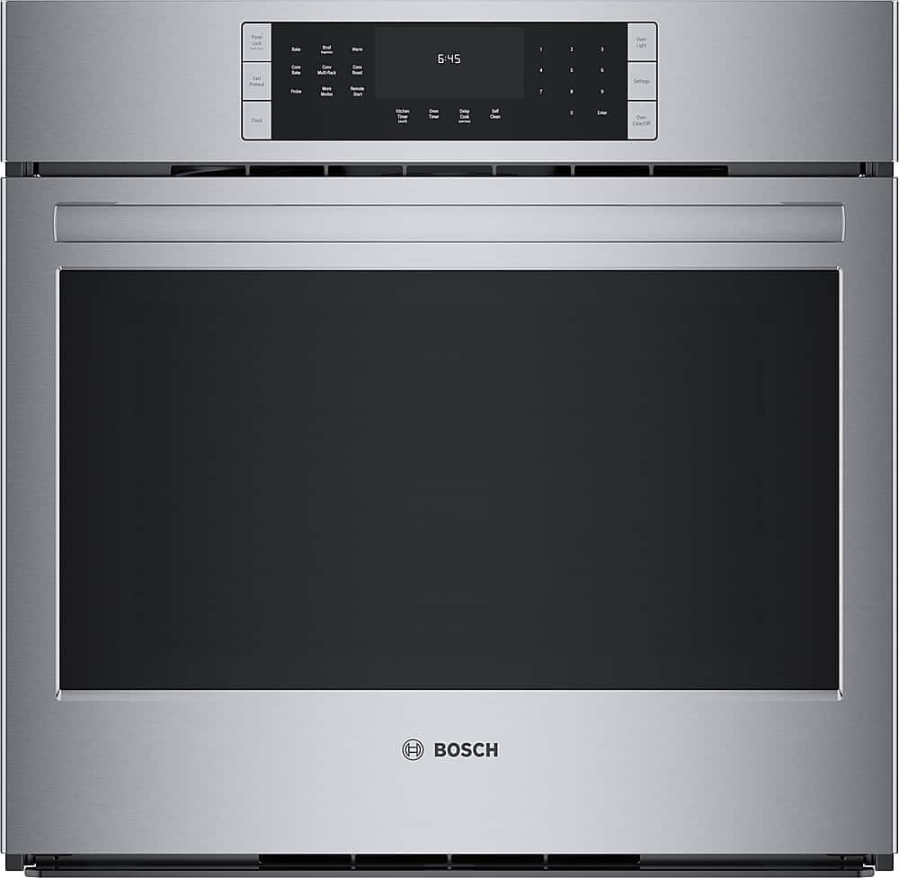 Bosch - 800 Series 30" 4.6 Cu. Ft. Built-In Single Electric Smart Wall Oven with True Convection - Stainless Steel product i…