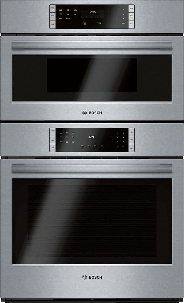 Bosch - 800 Series 30" Built-In Double Electric Smart Combination Microwave and Wall Oven with Convection - Black Stainless…