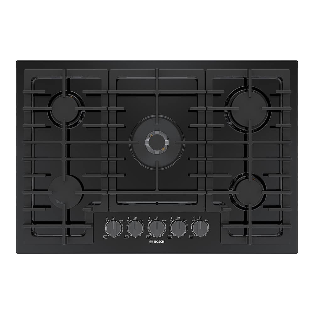 Bosch - 800 Series 30" Built-In Gas Cooktop with 5 burners with FlameSelect and LP Conversion - Black Stainless Steel produc…