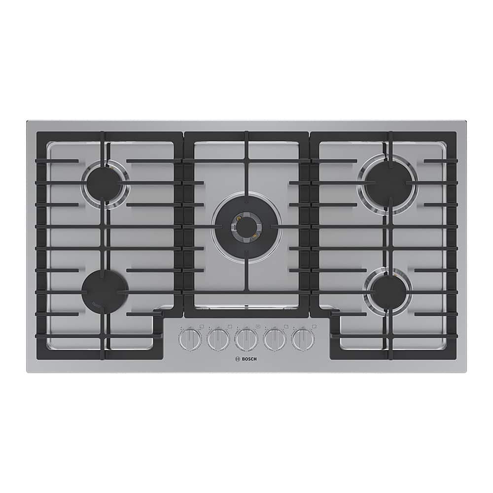 Bosch - 800 Series 36" Built-In Gas Cooktop with 5 Burners with FlameSelect and LP Conversion - Stainless Steel product image