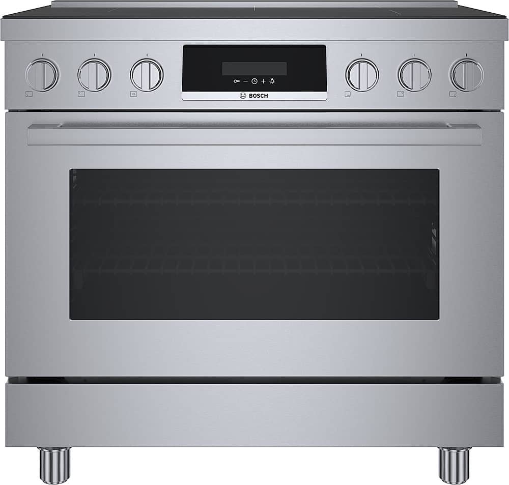 Bosch - 800 Series 3.7 Cu. Ft. Freestanding Electric Induction Range with Self-Cleaning and Industrial Design - Stainless St…