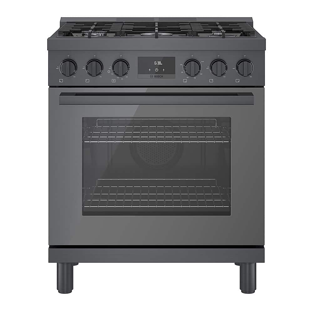 Bosch - 800 Series 3.7 Cu. Ft. Freestanding Gas Convection Range with 5 Dual Flame Ring Burners - Black Stainless Steel prod…