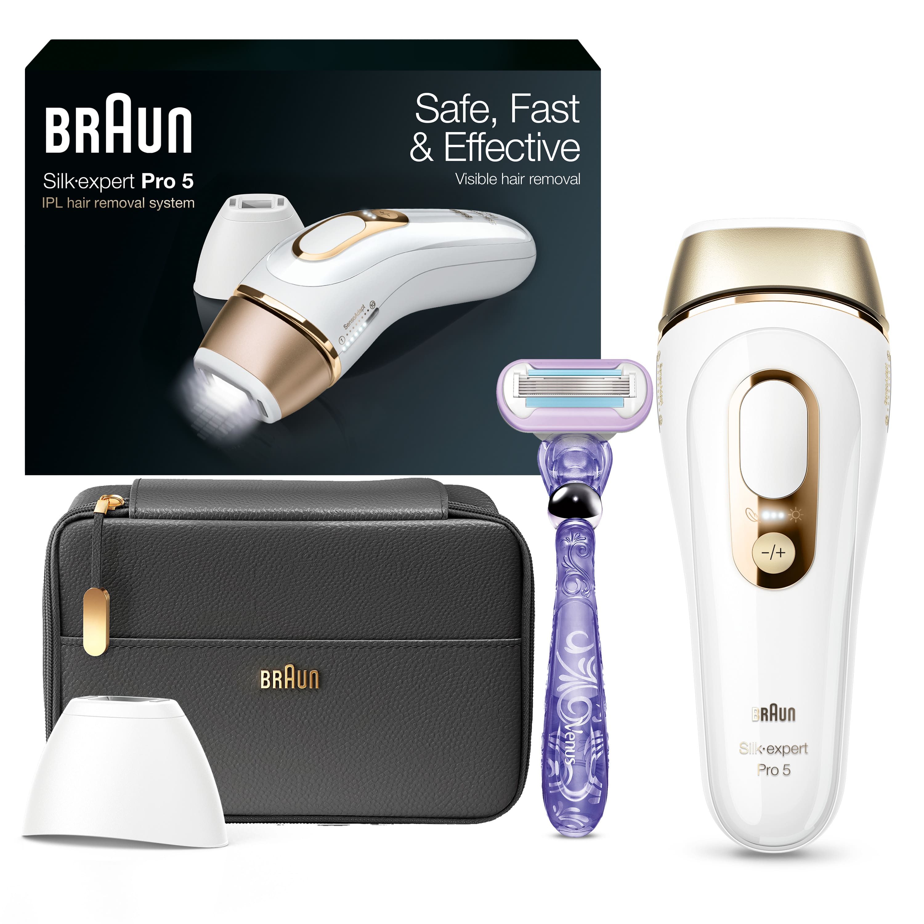 Braun - Pro5 PL5147 IPL Hair Removal Kit for Men & Women - White-Gold product image