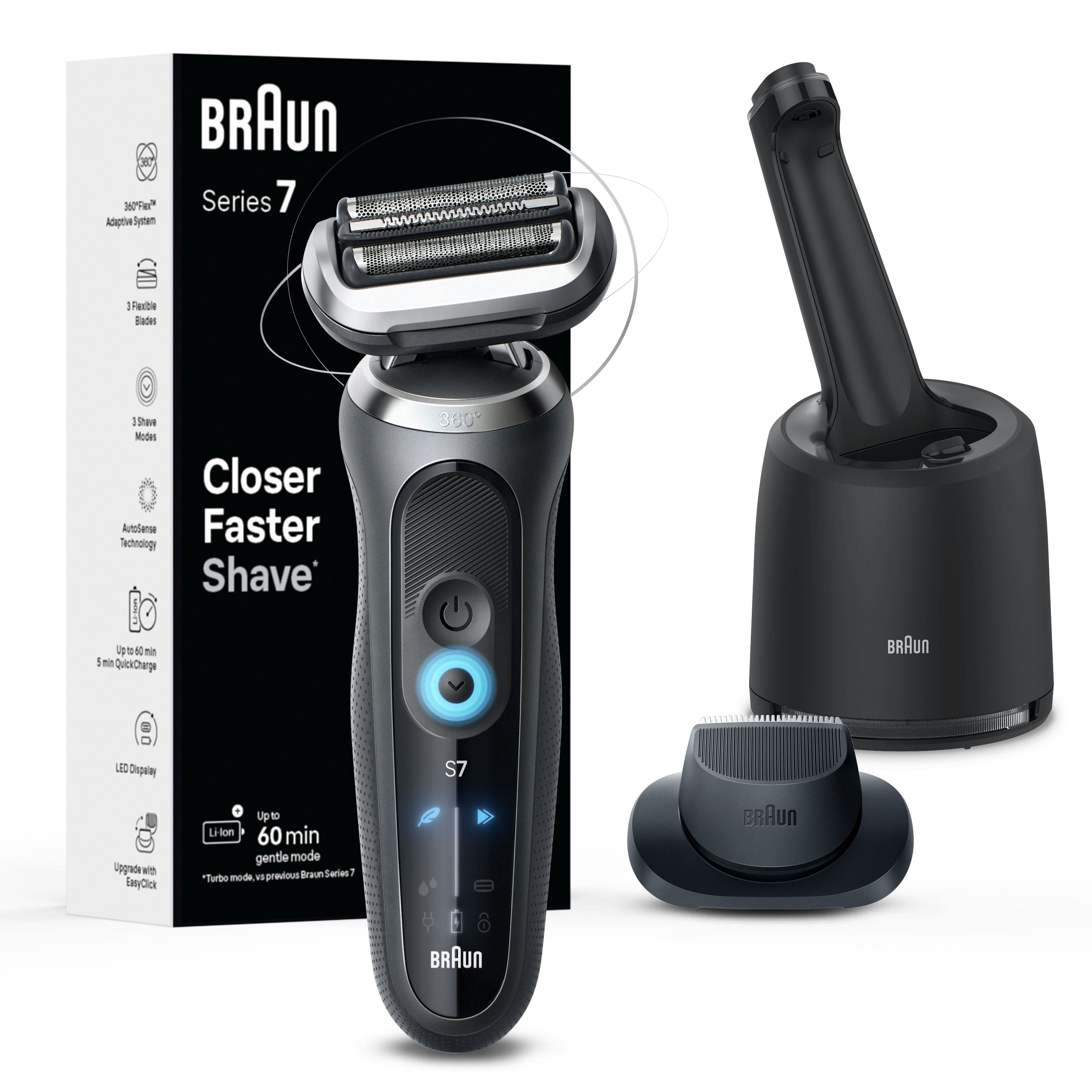 Braun - Series 7 Wet/Dry Electric Shaver with Smart Center - Gray product image