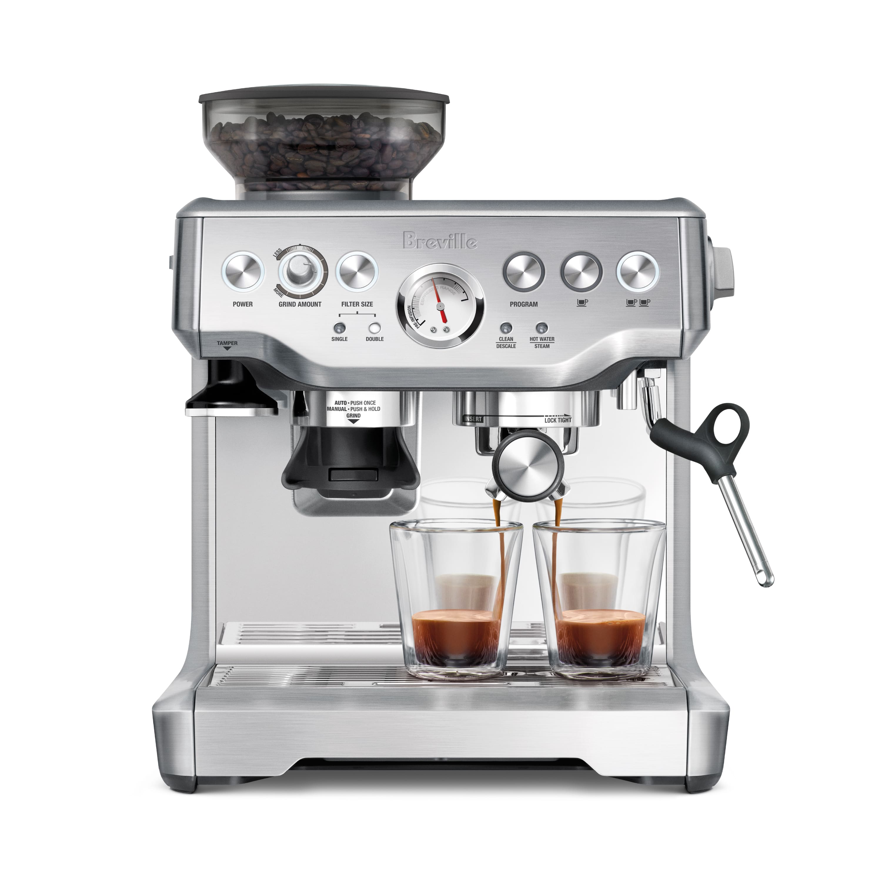 Breville - the Barista Express Espresso Machine with 15 bars of pressure, Milk Frother and integrated grinder - Stainless St…