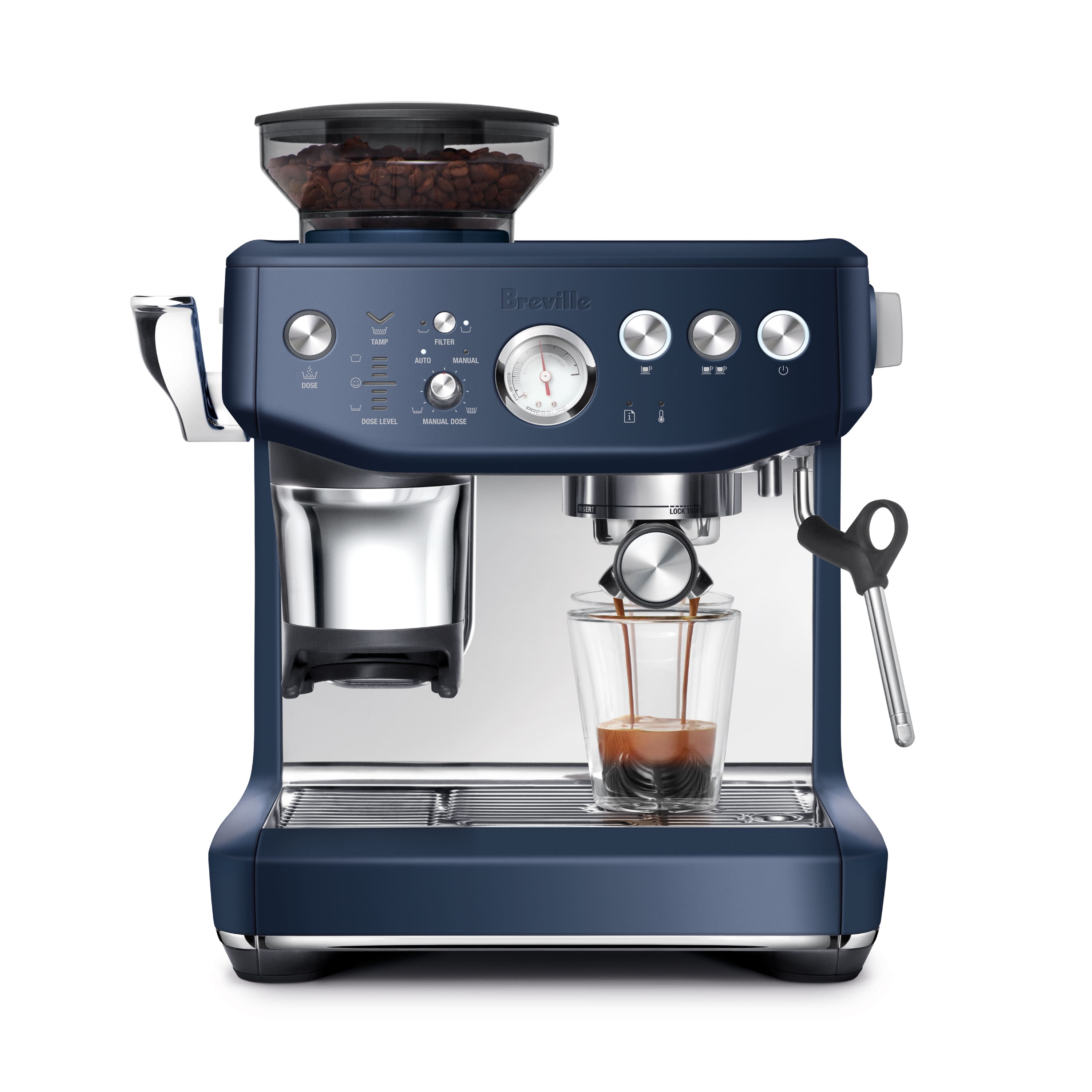 Breville - the Barista Express Impress Espresso Machine - Damson Blue product image