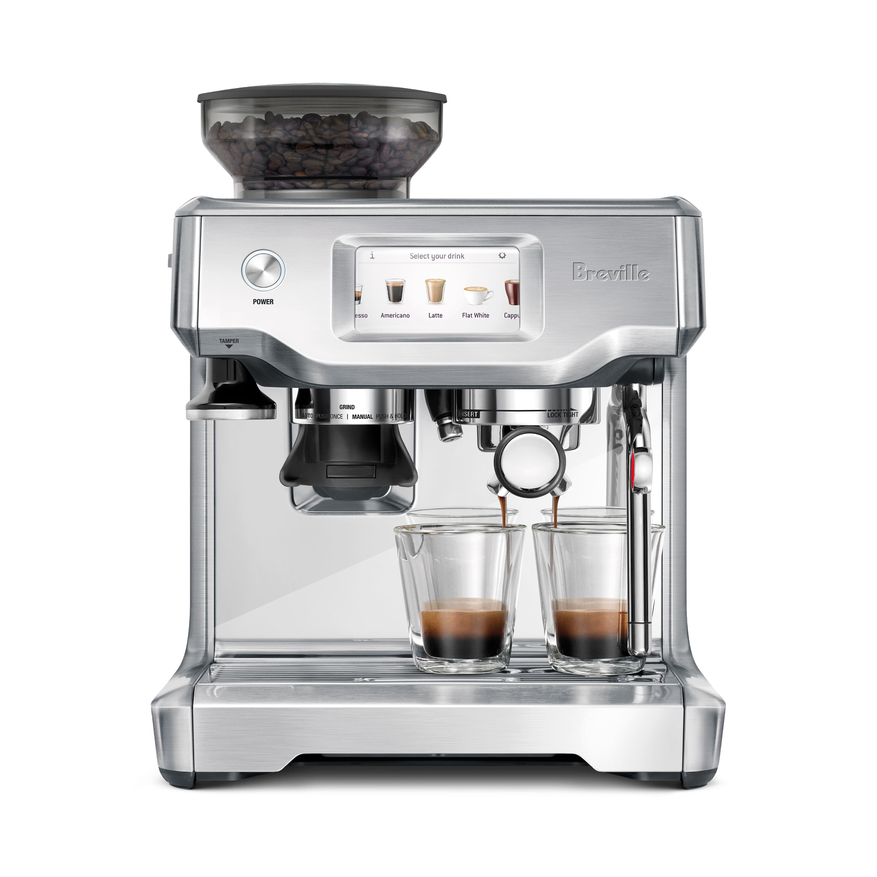Breville - the Barista Touch Espresso Machine with 9 bars of pressure, Milk Frother and integrated grinder - Stainless Steel…