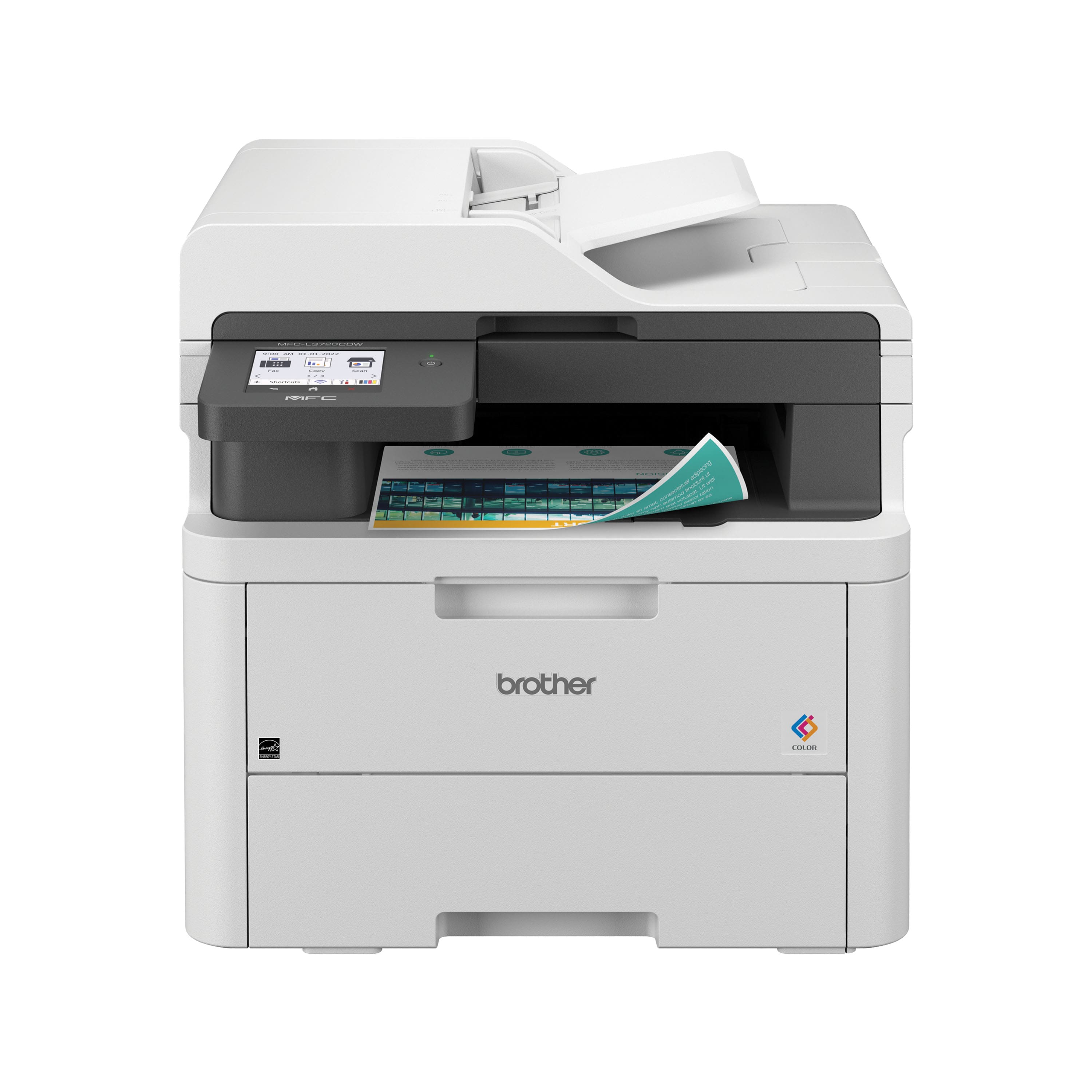 Brother - MFC-L3720CDW Wireless Digital Color All-in-One Printer with Laser Quality Output, Great for Small Offices - White…