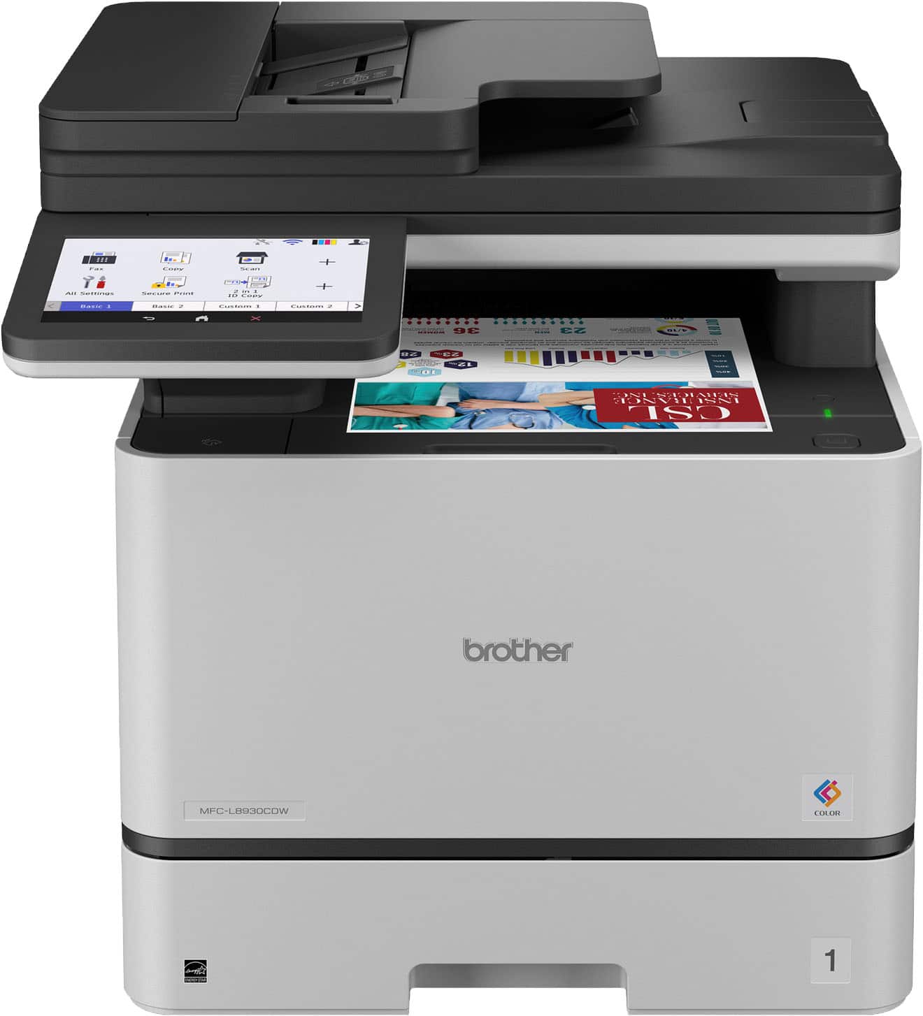 Brother - MFC-L8930CDW Color Laser All-in-One Printer with Duplex Print, Scan, Copy and Low-Cost Printing - White product im…