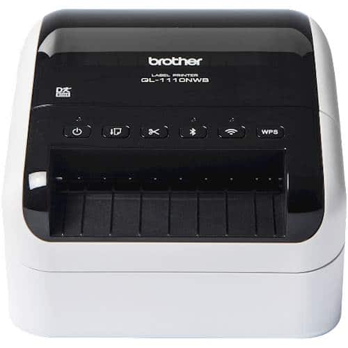Brother - QL-1110NWB Wide Format, Professional Thermal Label Printer with Multiple Connectivity options - White/Black produc…