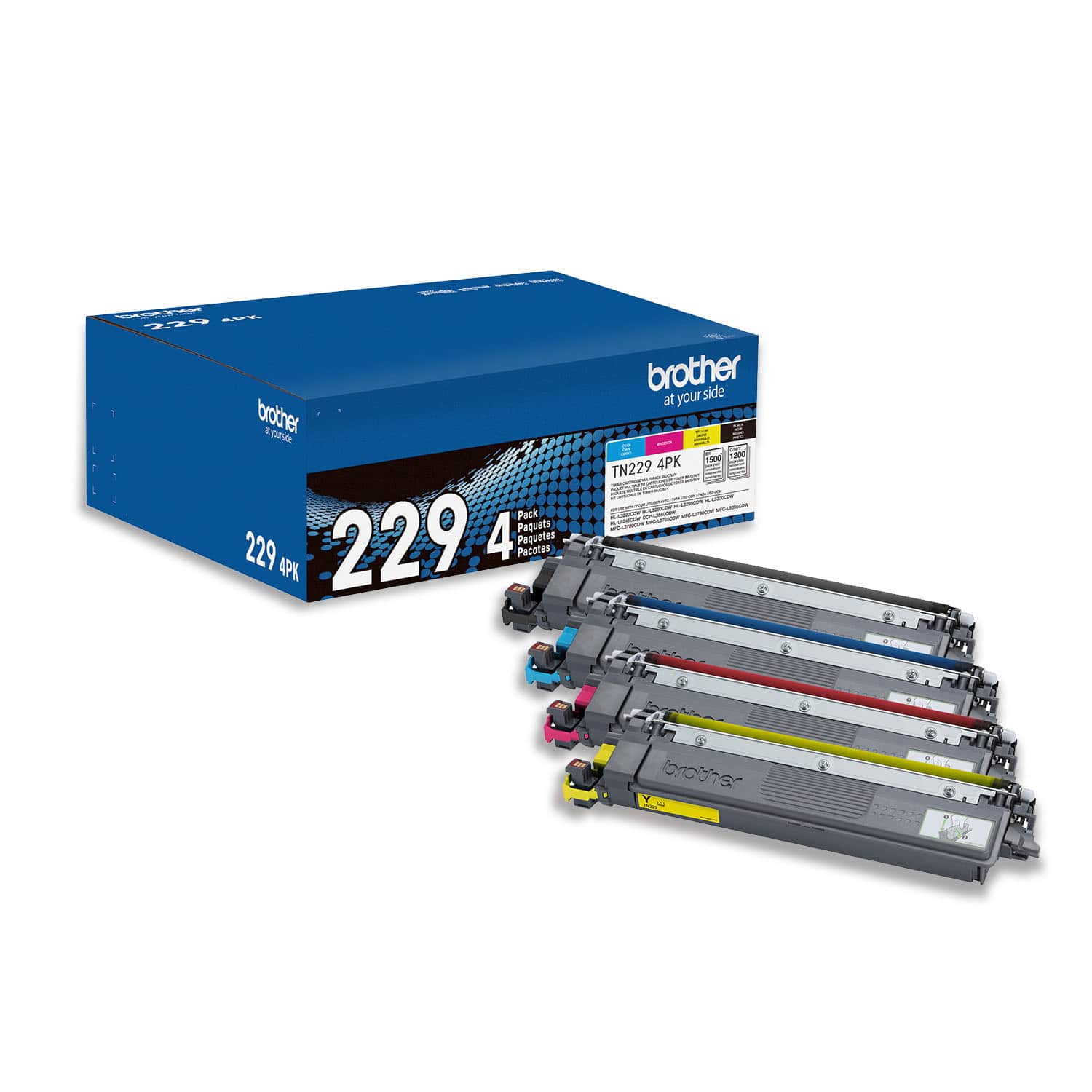 Brother - TN229 4-Pack Standard-Yield Toner Cartridges - Black/Cyan/Magenta/Yellow product image