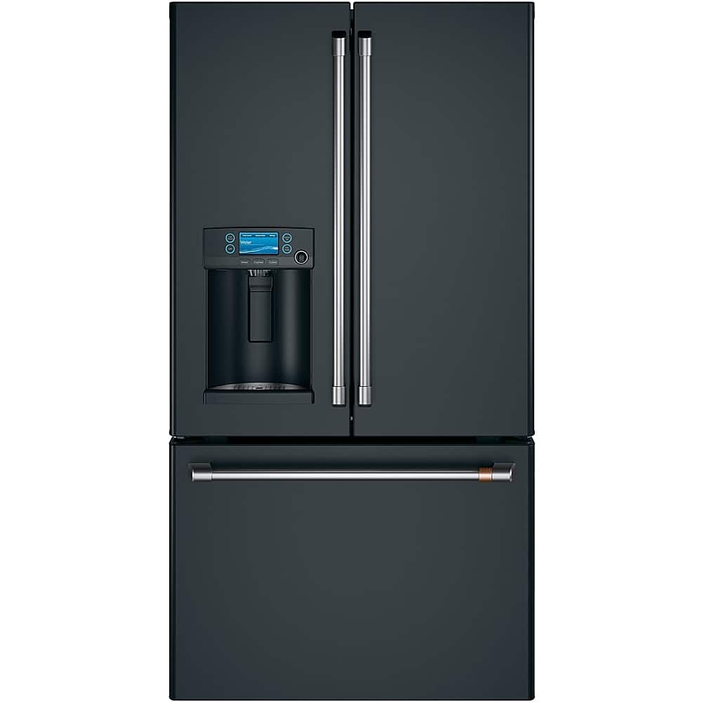 Café - 22.2 Cu. Ft. French Door Counter-Depth Smart Refrigerator with Adjustable Hot Water Dispenser - Matte Black product i…