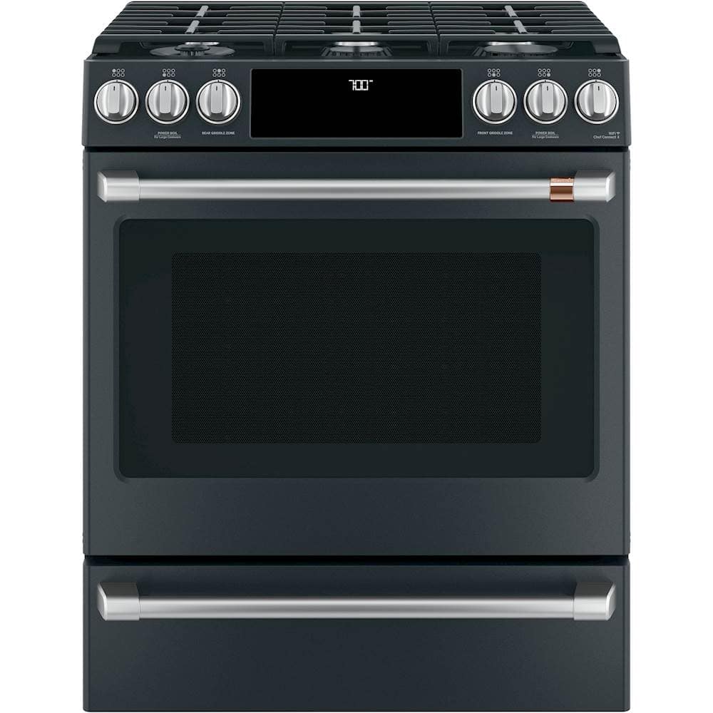 Café - 5.6 Cu. Ft. Self-Cleaning Slide-In Gas Convection Range, Customizable - Matte Black product image