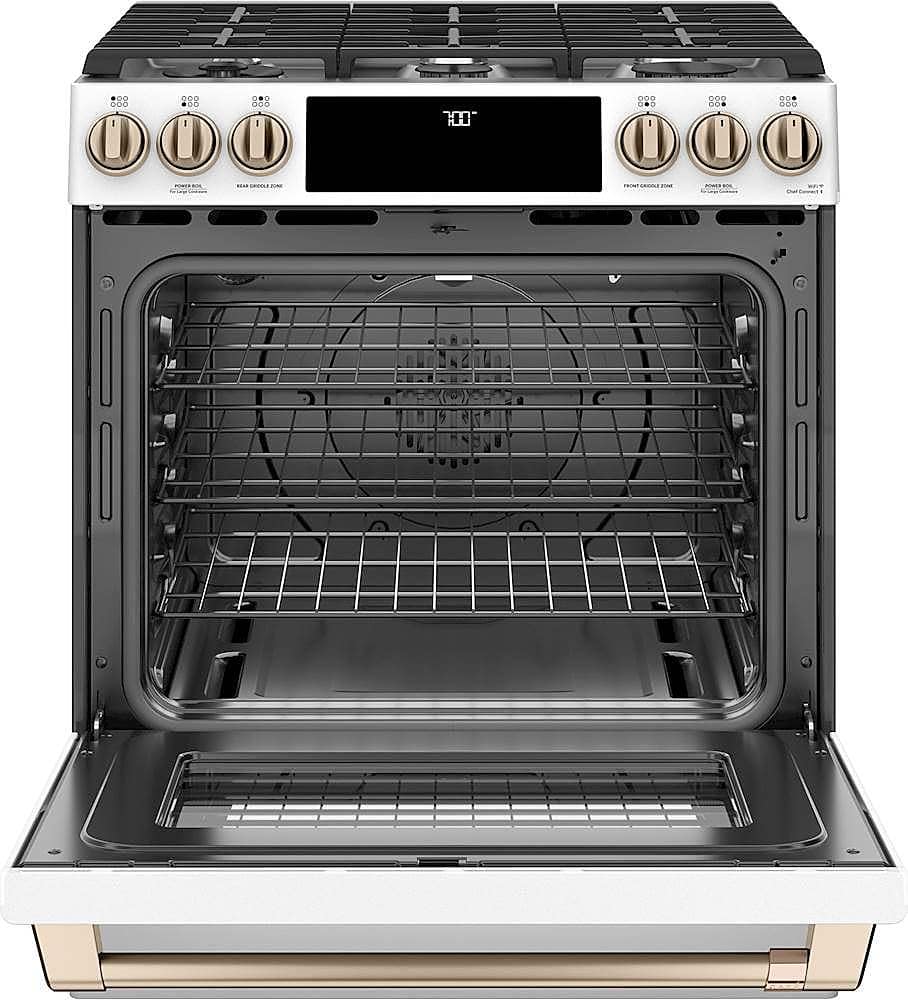 Café - 5.6 Cu. Ft. Slide-In Gas Convection Range, Customizable - Matte White product image