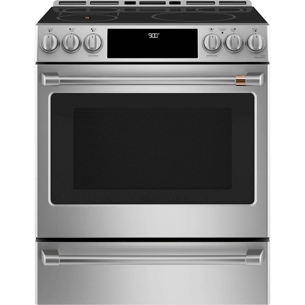 Café - 5.7 Cu. Ft. Slide-In Electric Induction True Convection Range with Steam Cleaning and In-Oven Camera, Customizable -…