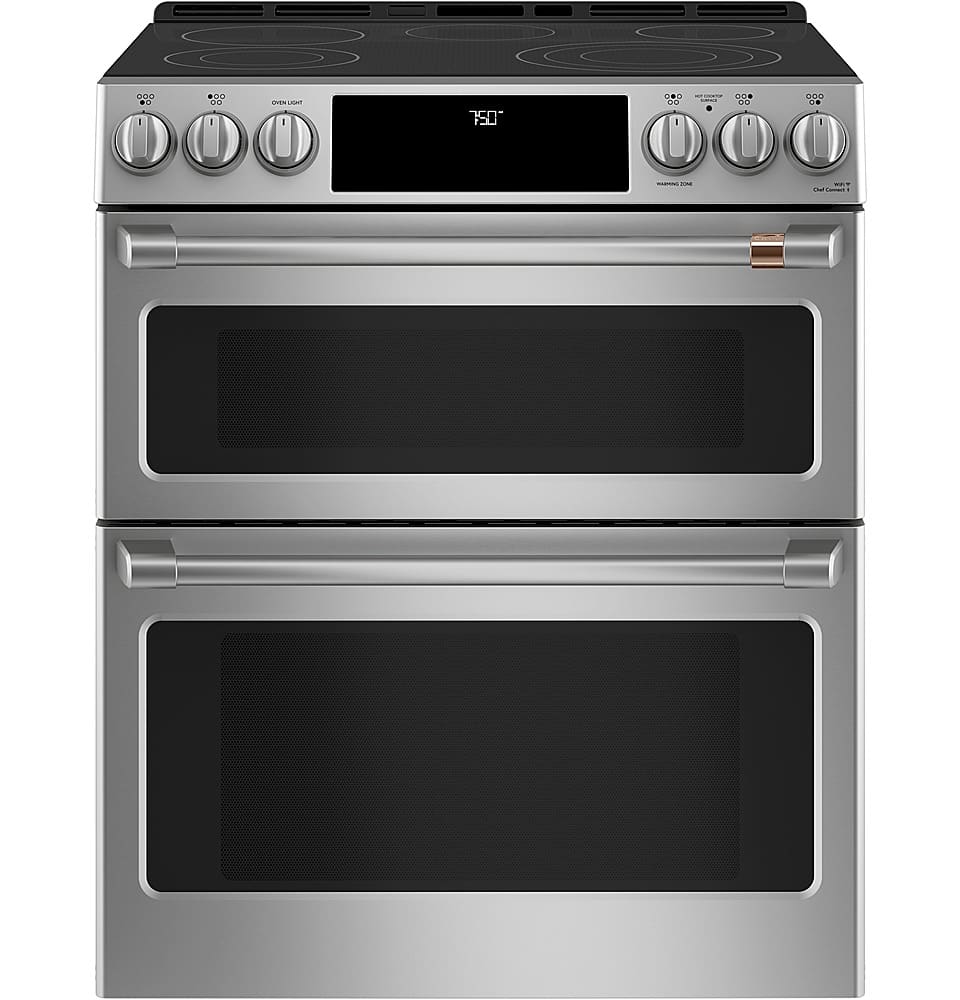 Café - 6.7 Cu. Ft. Slide-In Double Oven Electric True Convection Range with Built-In Wi-Fi, Customizable - Matte White produ…